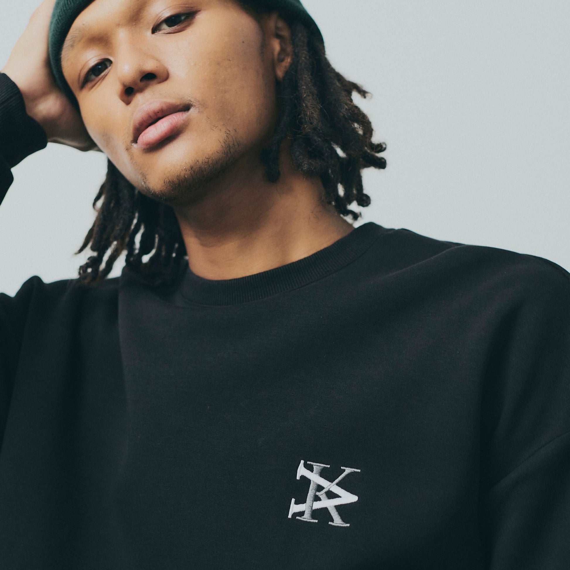 スウェット クルーネック ブラック