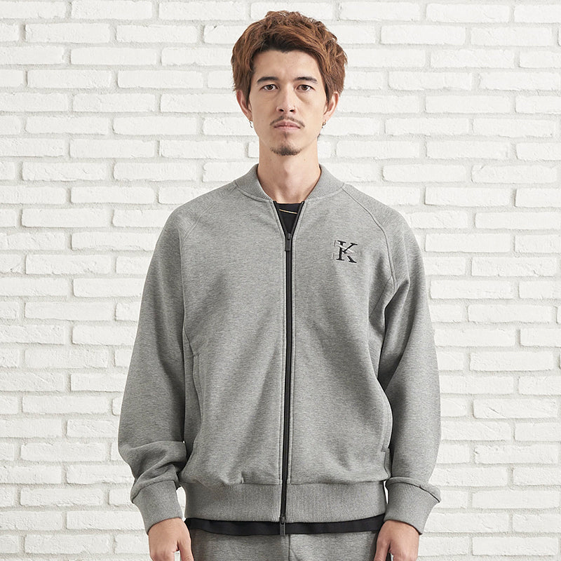 トラックジャケット スウェット ダブルジップ グレー