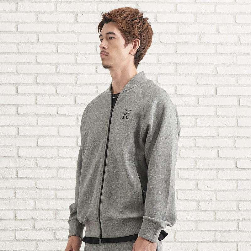 トラックジャケット スウェット ダブルジップ グレー