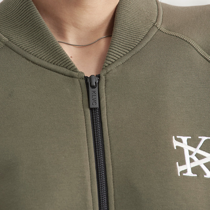 トラックジャケット スウェット ダブルジップ カーキ