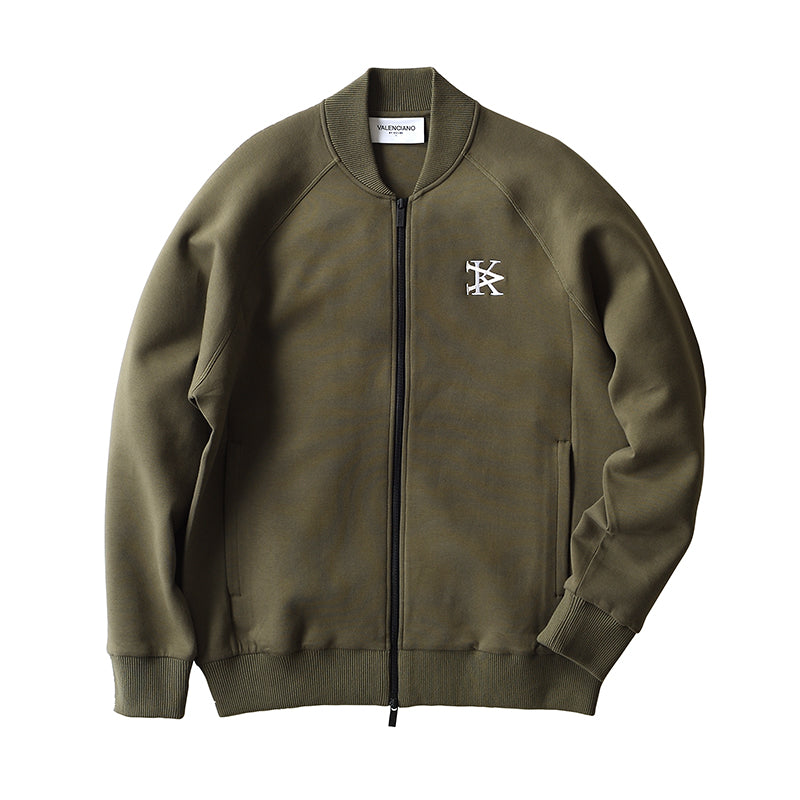 トラックジャケット スウェット ダブルジップ カーキ