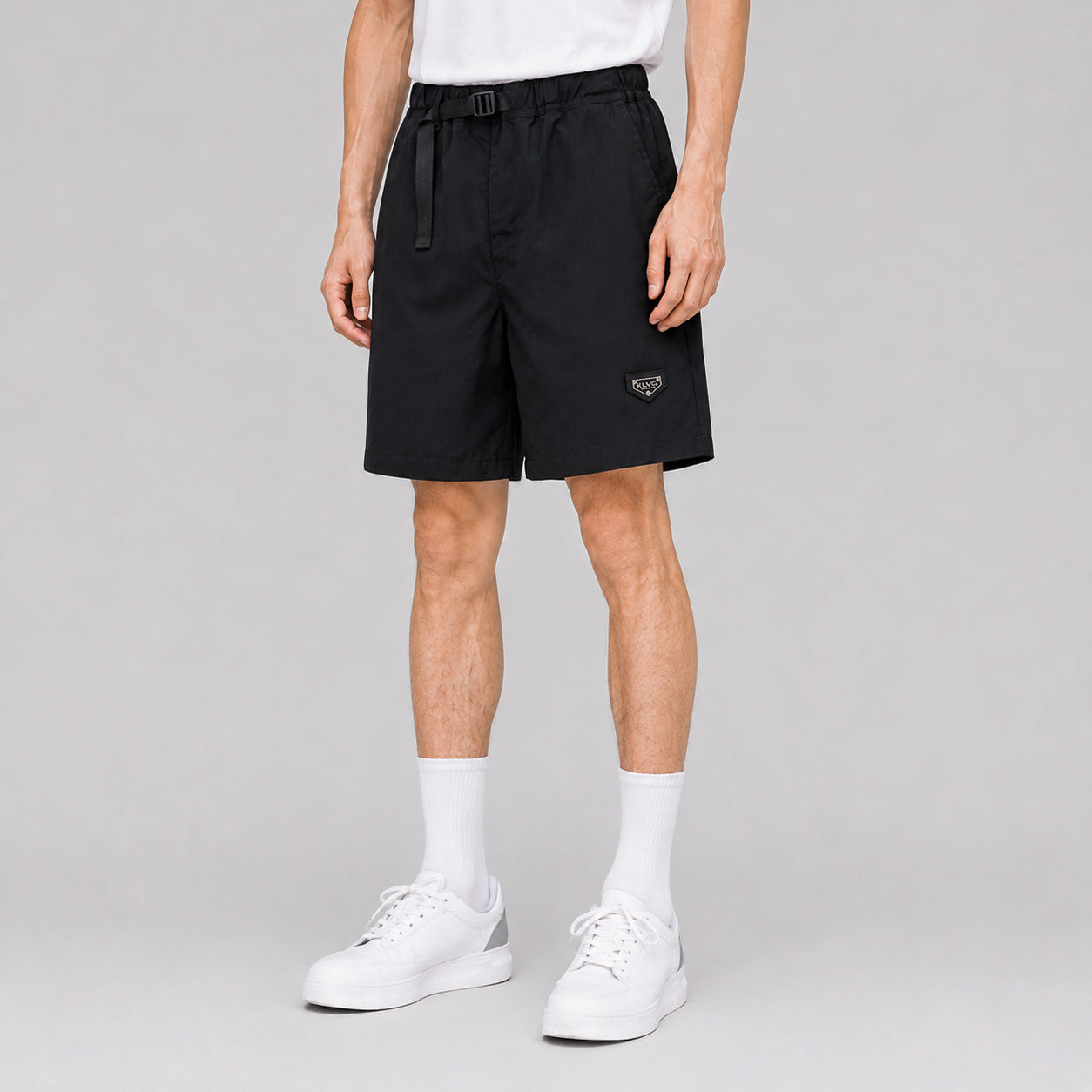 METAL PVC LOGO NYLON SHORTS